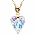 Wild Heart Pendant Aurore Boreale Gold Chain Made w/ Swarovski Elements